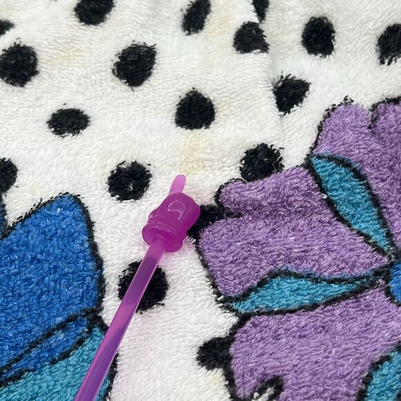 Vtg Mod 1970s Floral Terry Cloth Apron Flower Power Polka Dot Fieldcrest Groovy - Picture 3 of 5